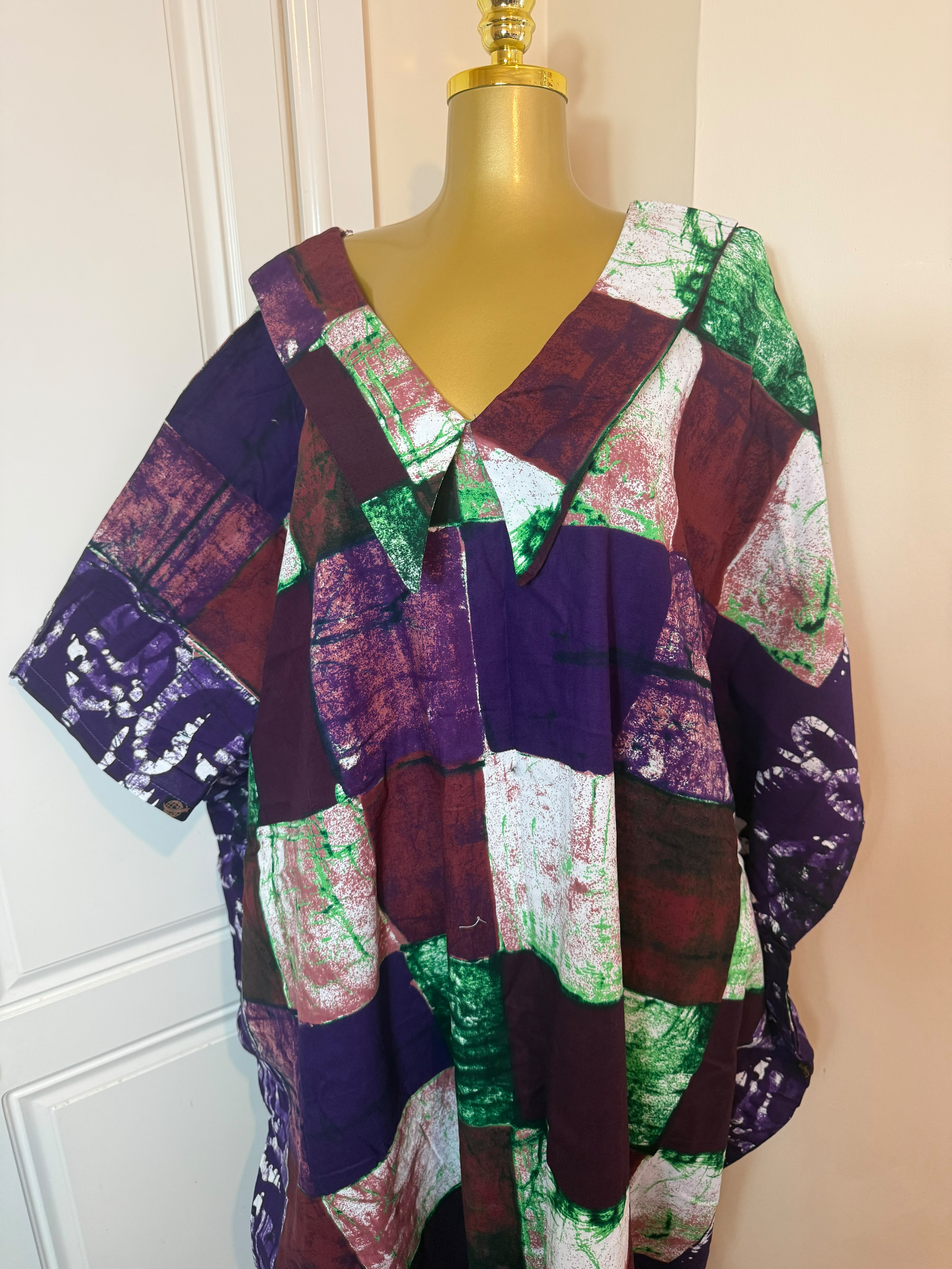 Ankara Gown with cape(100% cotton)