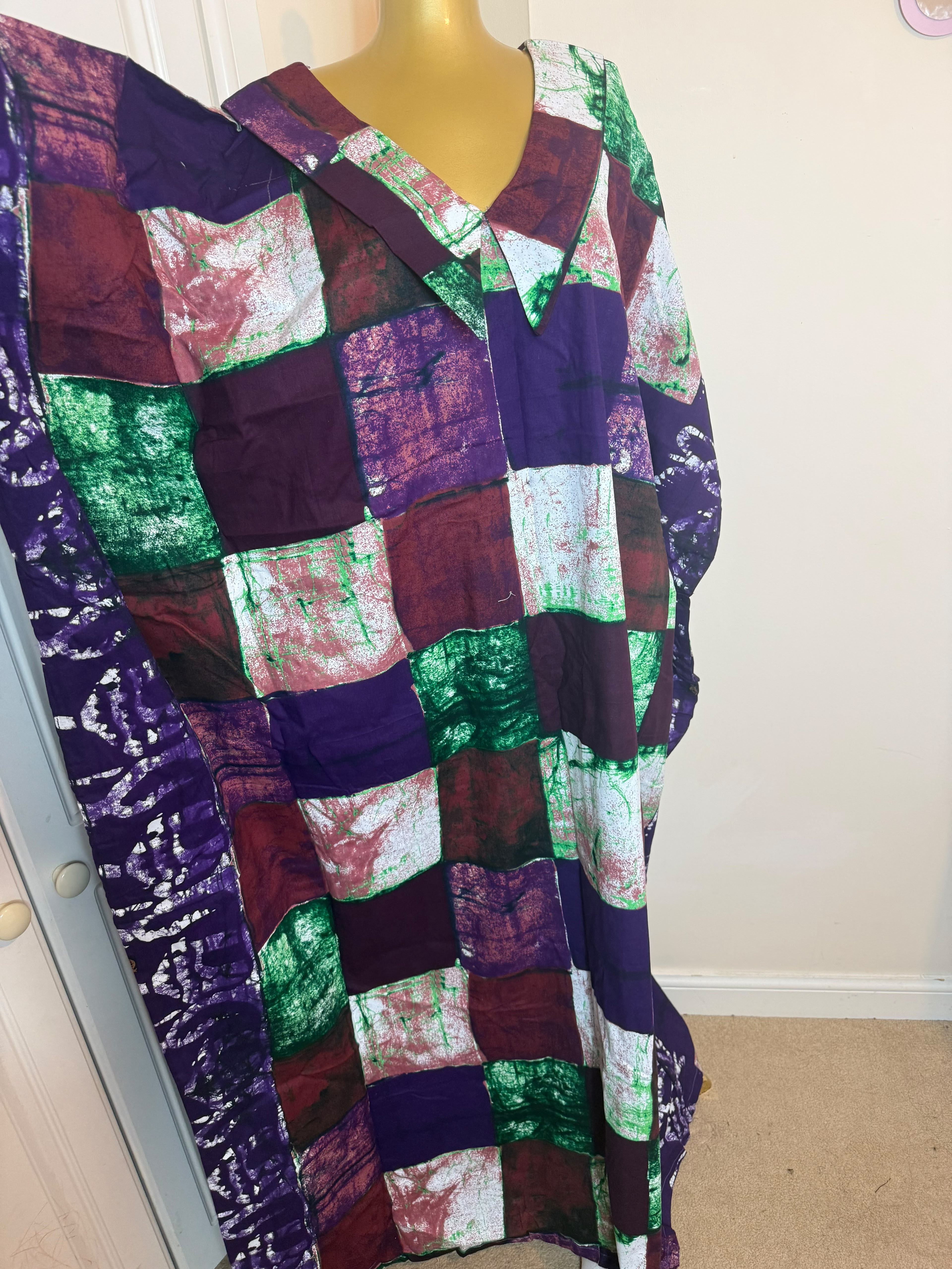 Ankara Gown with cape(100% cotton)