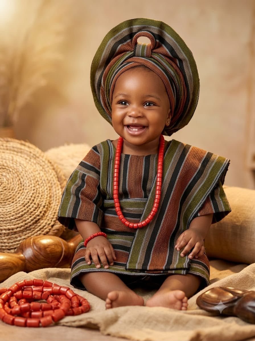 Full complete Aso-oke Iro&Buba comes with Beads and horsetail