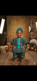 Full complete Aso-oke Iro&amp;Buba comes with Beads and horsetail