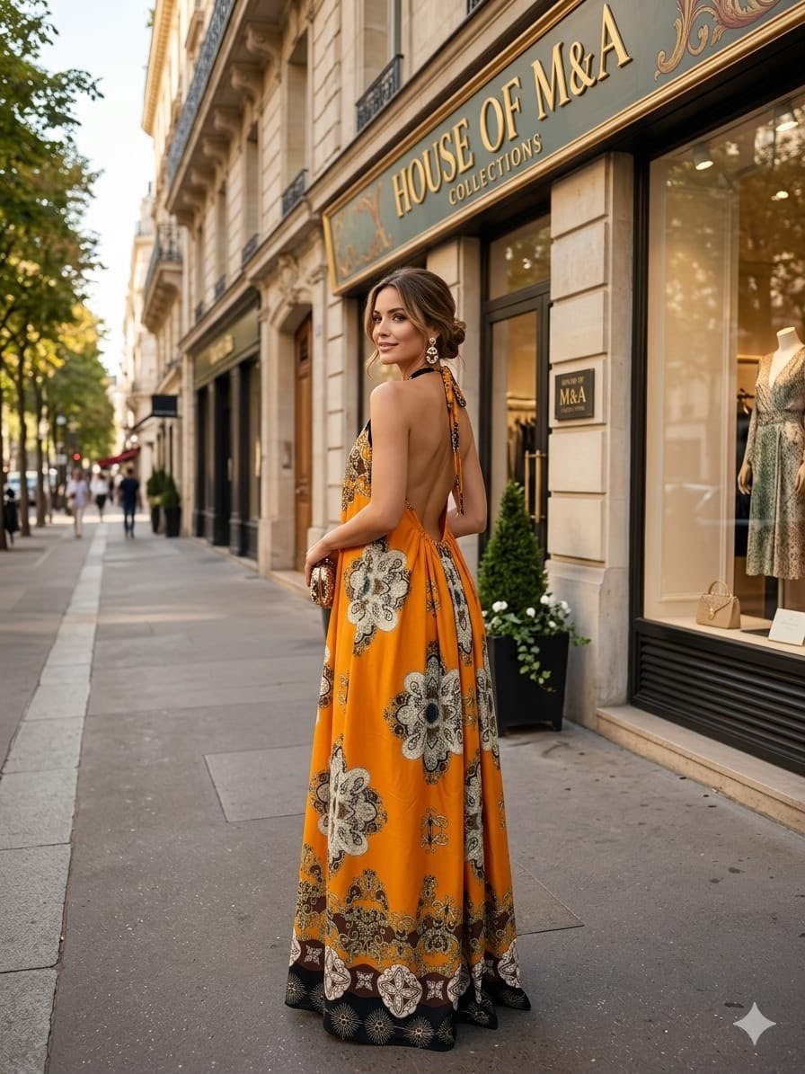 Beautiful crepe backless Gown