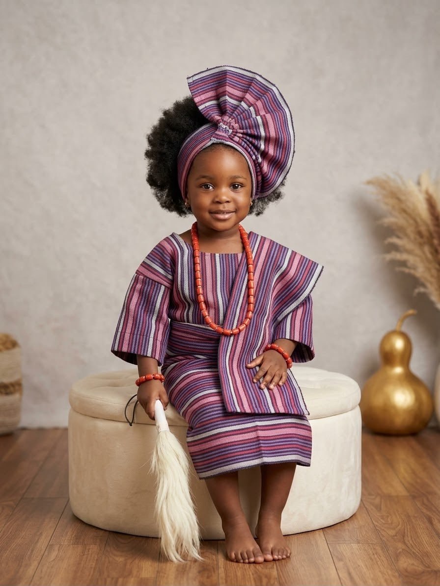 Traditional baby girl outfit 1-3years old comes with beads and Irukere
