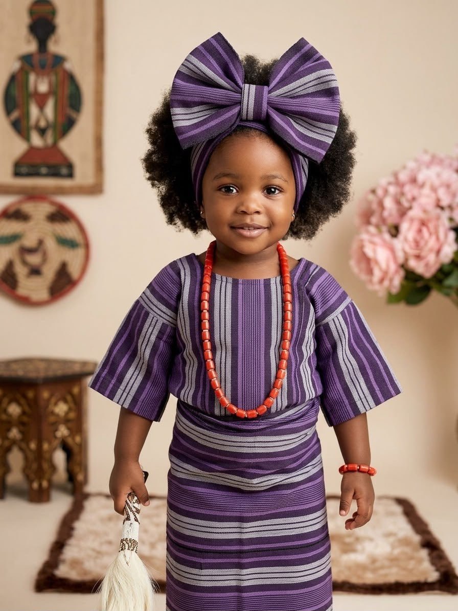 Traditional baby girl outfit 1-3years old comes with beads and Irukere